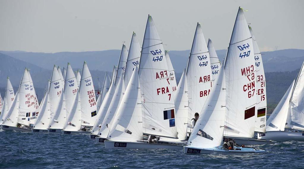 470 Men’s fleet - 2014 ISAF Sailing World Cup Hyeres, Day 4 © Yvan Zedda http://www.zedda.com.